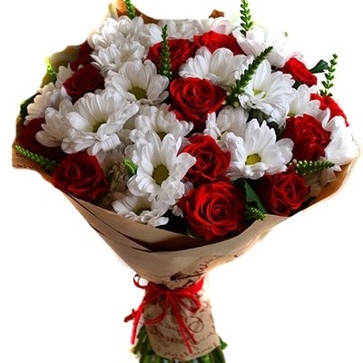 Букет из роз и хризантем "Вивьен" с доставкой по Амурской области